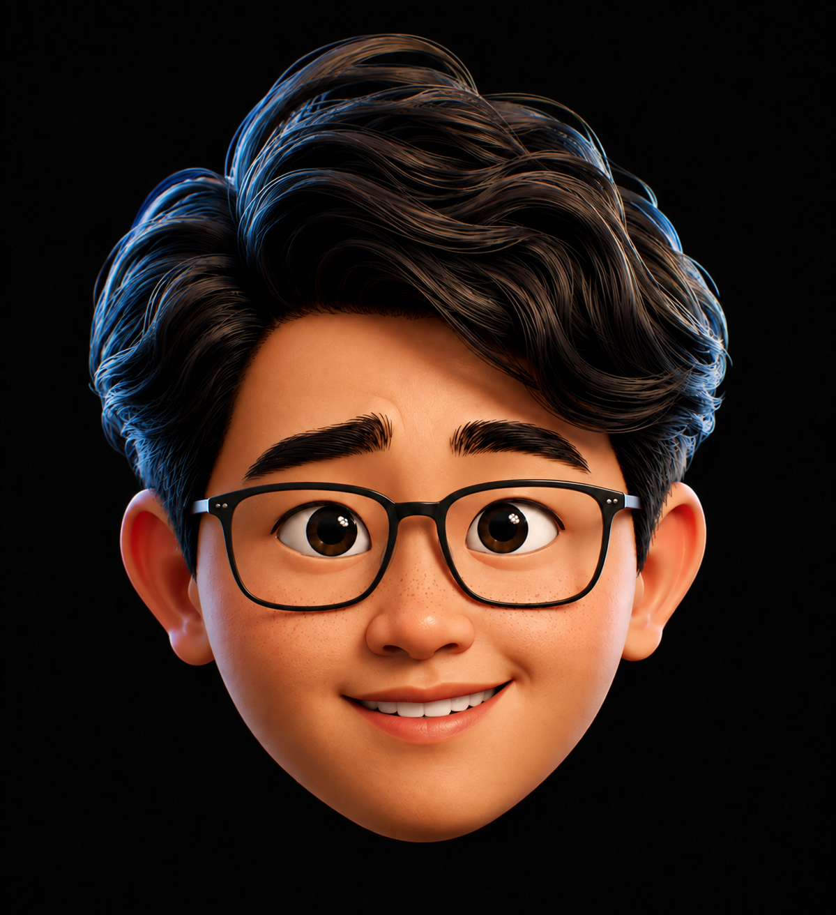 何英鹏的 3D 卡通头像