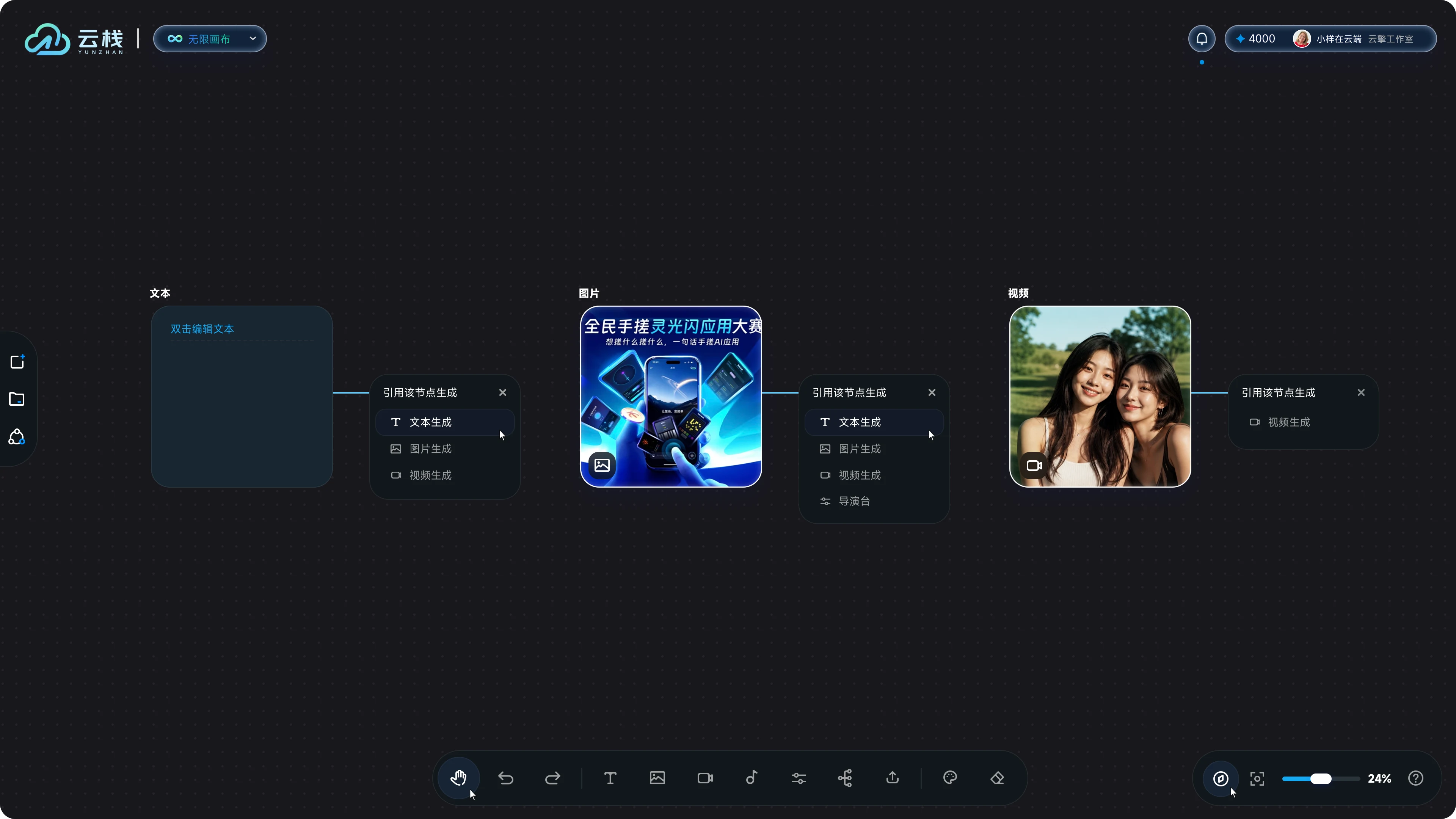 深色版 · 点击无限画布交互逻辑1